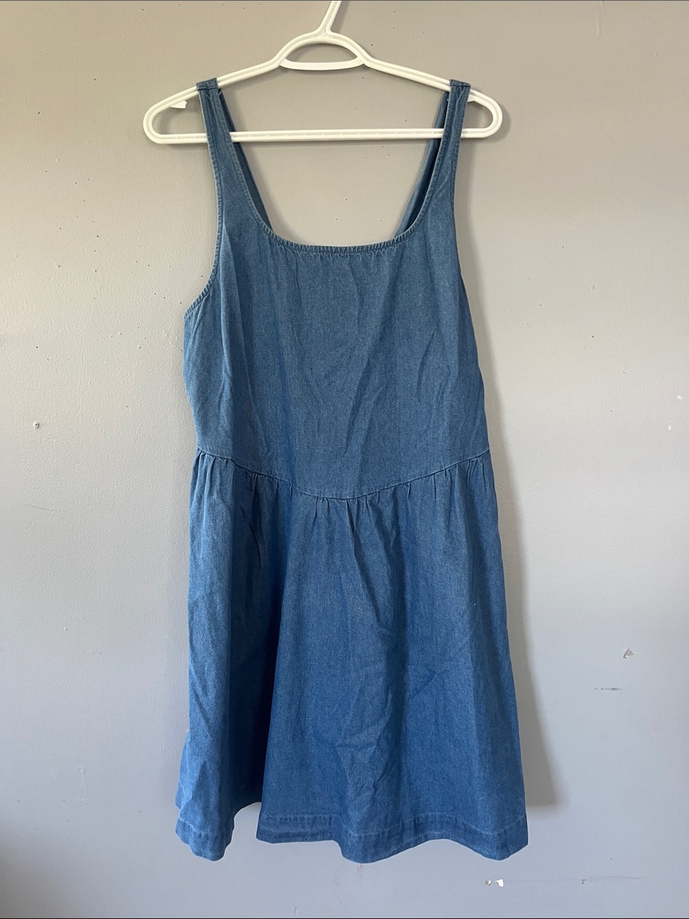 Mystyle Casual Sleeveless Denim Dress in Blue XL